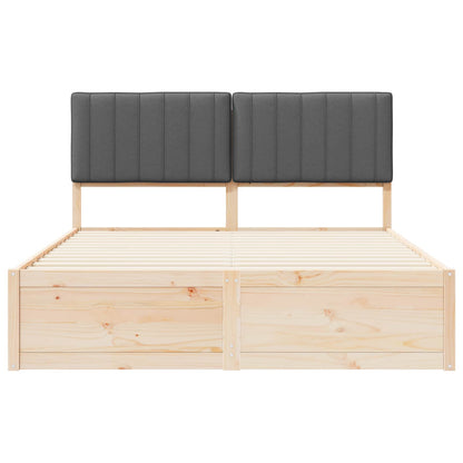 Bedframe met Gevoerd Hoofdgedeelte Donkergrijs 160 x 200 cm