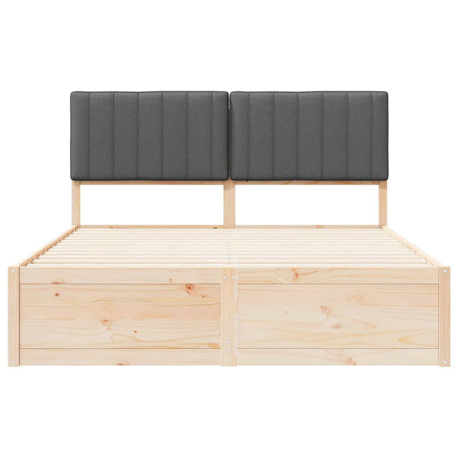 Bedframe met Gevoerd Hoofdgedeelte Donkergrijs 160 x 200 cm