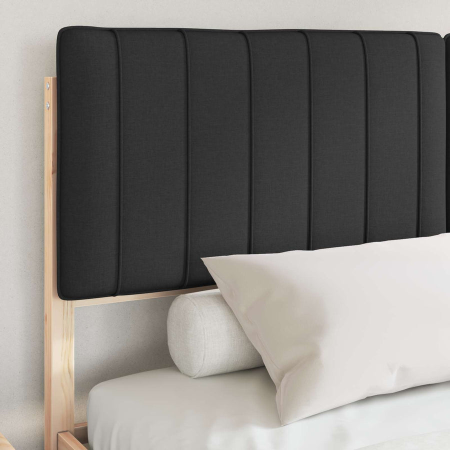 Bedframe met Gevoerd Hoofdgedeelte Zwart 160 x 200 cm