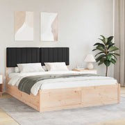 Bedframe massief grenenhout zwart 160x200 cm