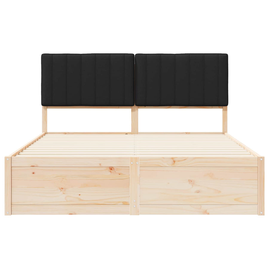 Bedframe met Gevoerd Hoofdgedeelte Zwart 160 x 200 cm