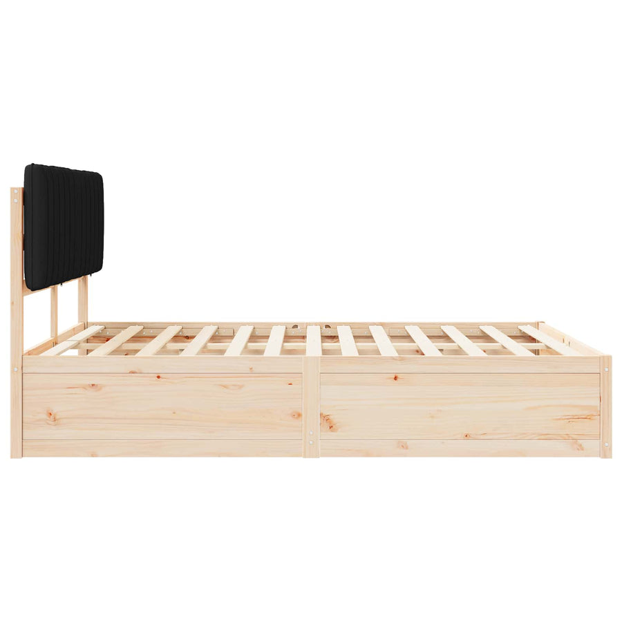 Bedframe met Gevoerd Hoofdgedeelte Zwart 160 x 200 cm