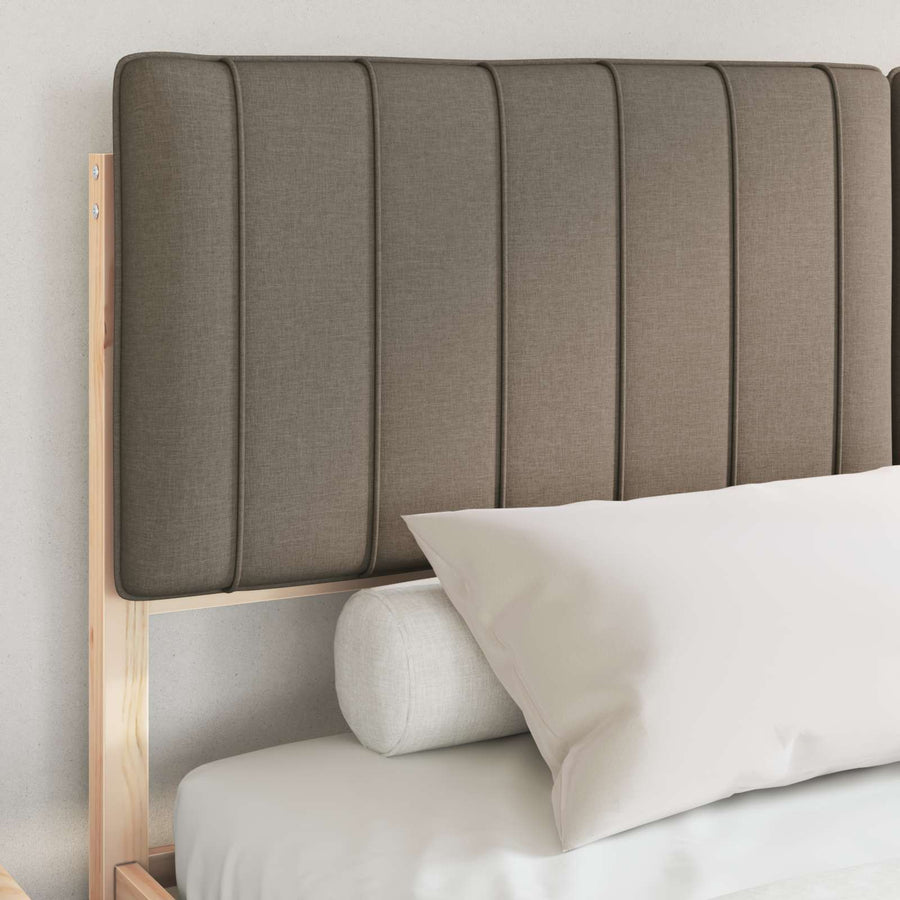 Bedframe met Gevoerd Hoofdgedeelte Taupe 160 x 200 cm