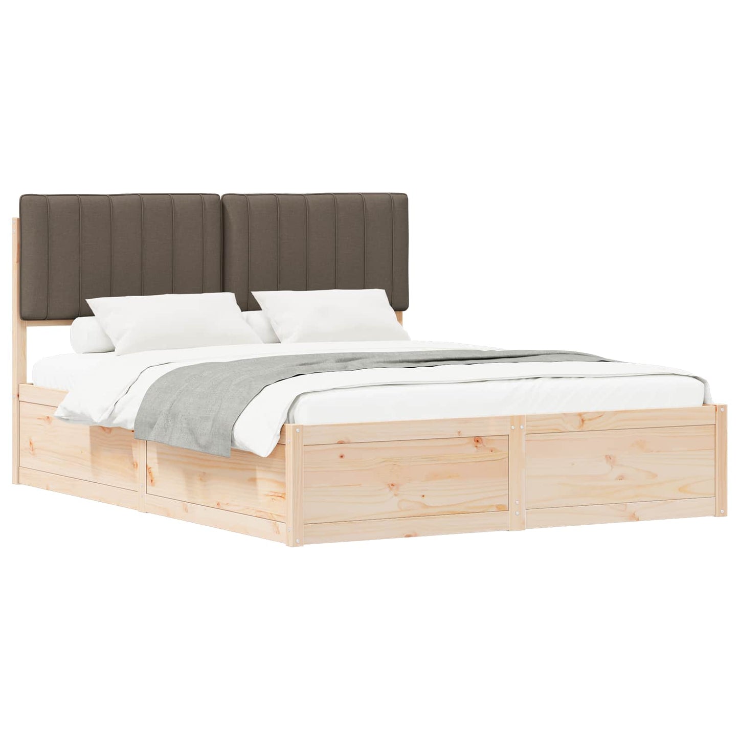 Bedframe met Gevoerd Hoofdgedeelte Taupe 160 x 200 cm
