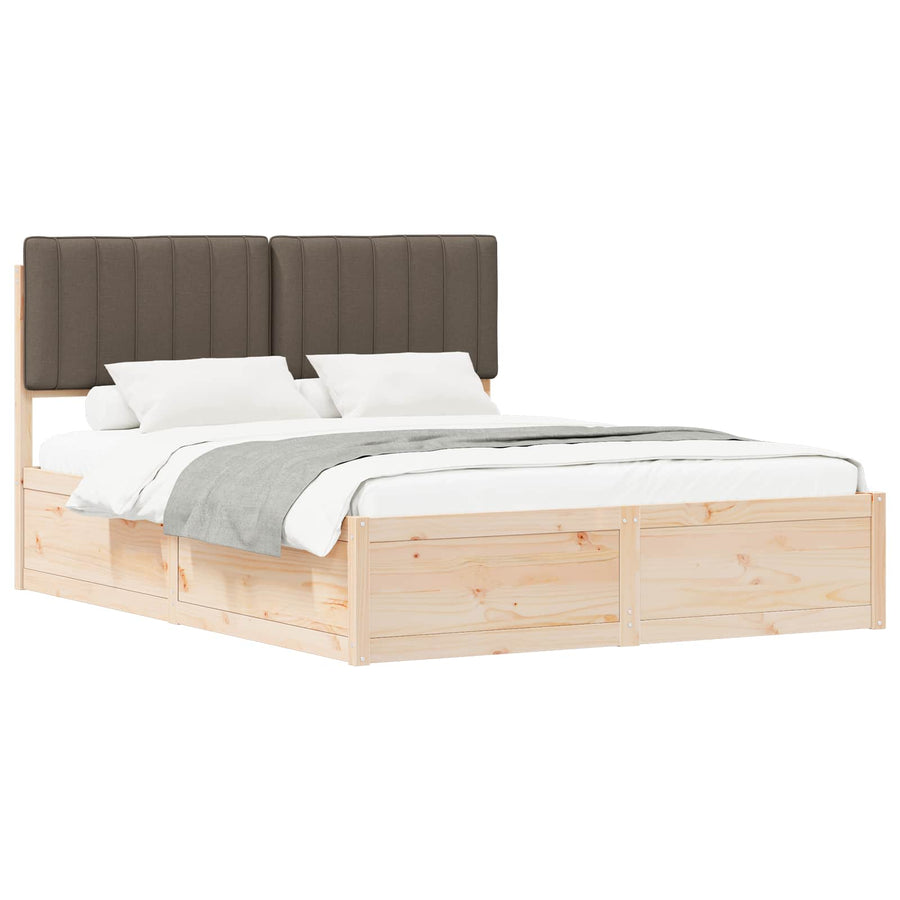 Bedframe met Gevoerd Hoofdgedeelte Taupe 160 x 200 cm