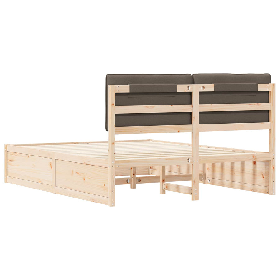 Bedframe met Gevoerd Hoofdgedeelte Taupe 160 x 200 cm