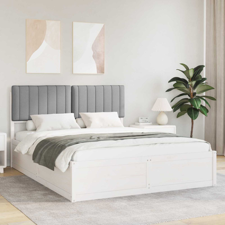Bedframe met Gevoerd Hoofdgedeelte Lichtgrijs 160 x 200 cm