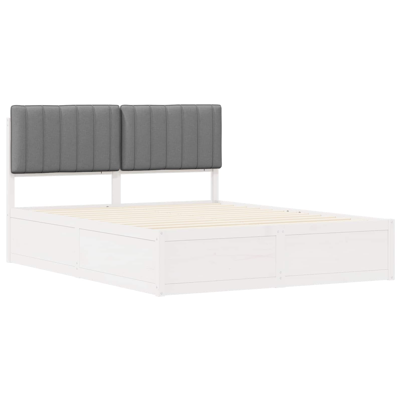 Bedframe met Gevoerd Hoofdgedeelte Lichtgrijs 160 x 200 cm
