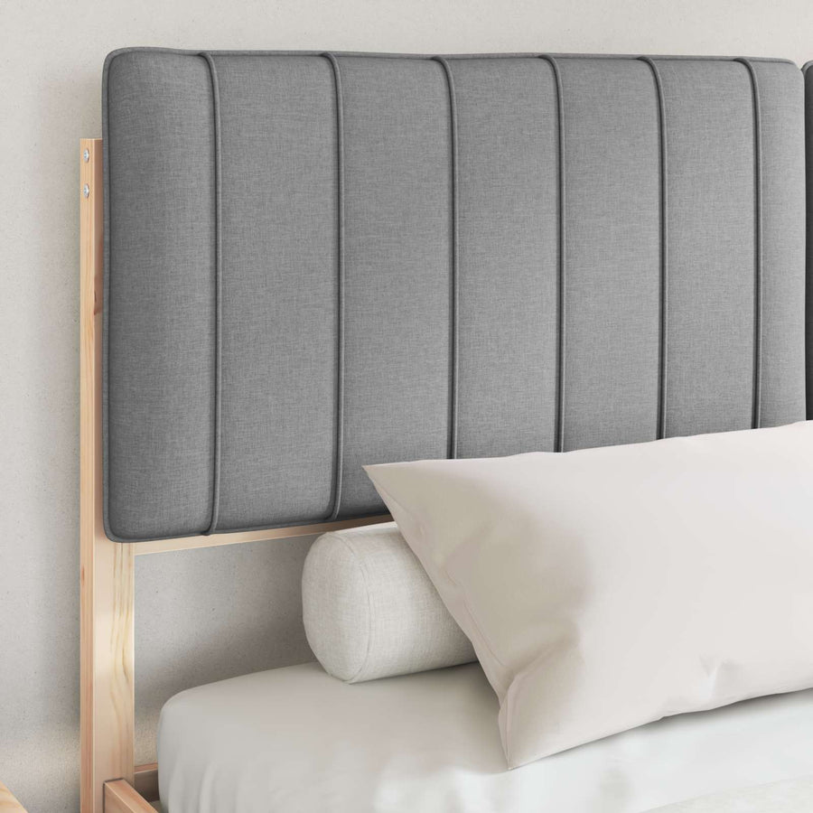 Bedframe met Gevoerd Hoofdgedeelte Lichtgrijs 150 x 200 cm