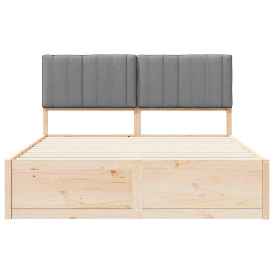 Bedframe met Gevoerd Hoofdgedeelte Lichtgrijs 150 x 200 cm