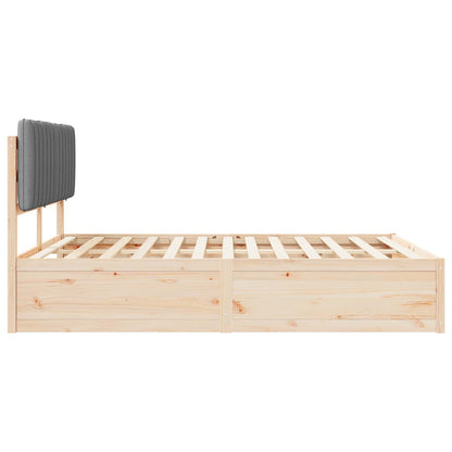 Bedframe met Gevoerd Hoofdgedeelte Lichtgrijs 150 x 200 cm