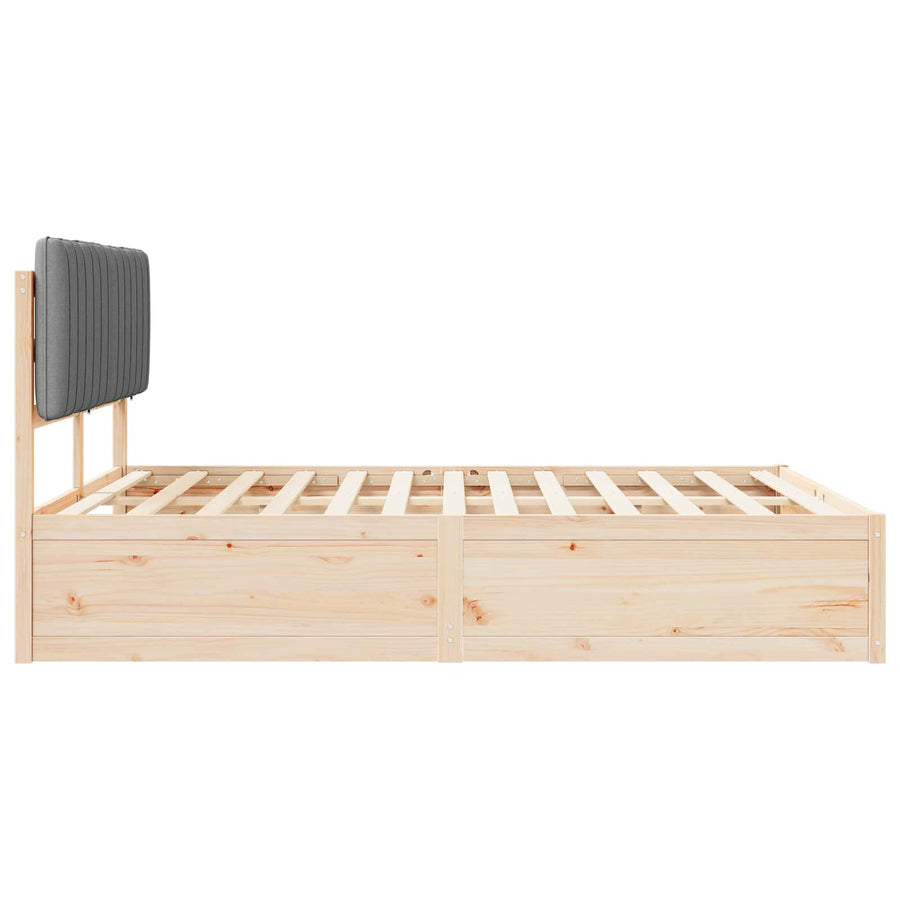 Bedframe met Gevoerd Hoofdgedeelte Lichtgrijs 150 x 200 cm
