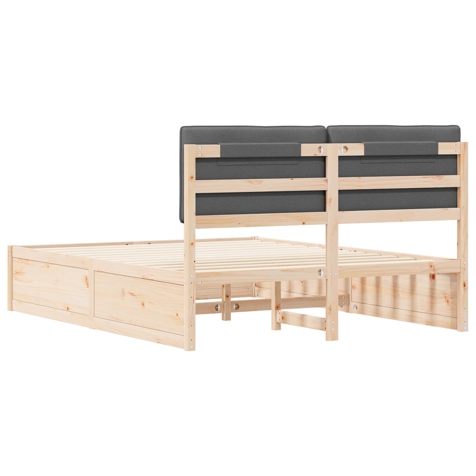 Bedframe met Gevoerd Hoofdgedeelte Donkergrijs 150 x 200 cm