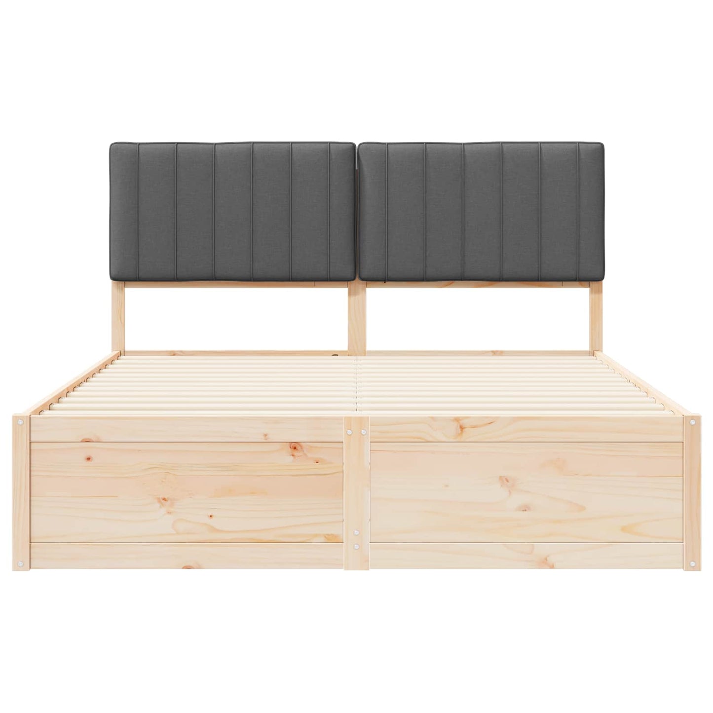 Bedframe met Gevoerd Hoofdgedeelte Donkergrijs 150 x 200 cm