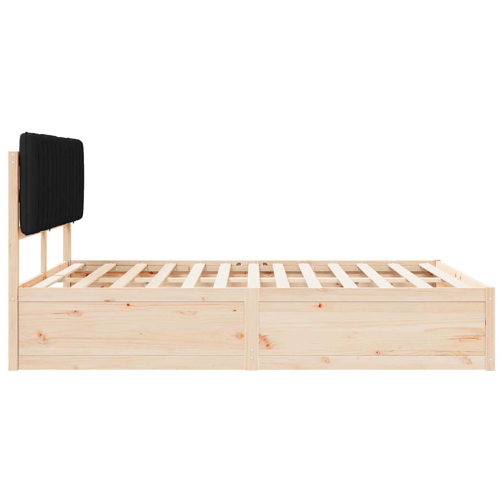 Bedframe met Gevoerd Hoofdgedeelte Zwart 150 x 200 cm