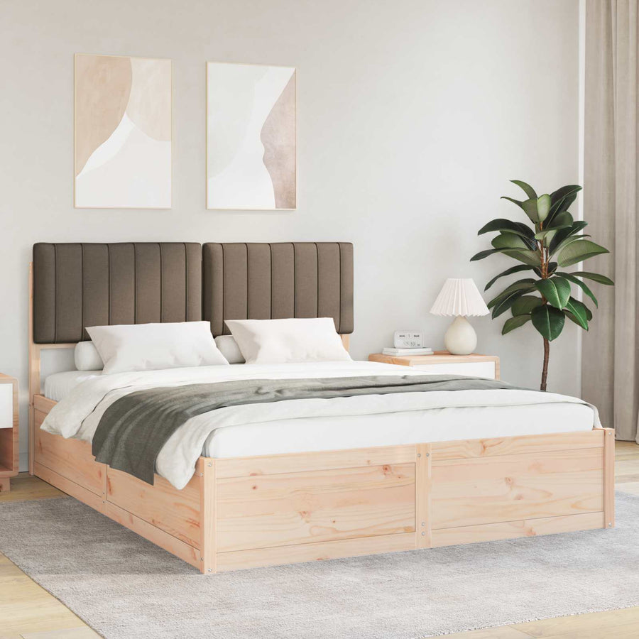 Bedframe met Gevoerd Hoofdgedeelte Taupe 150 x 200 cm