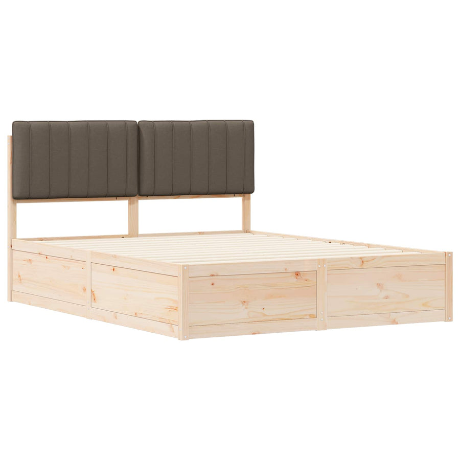 Bedframe met Gevoerd Hoofdgedeelte Taupe 150 x 200 cm