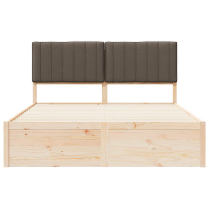 Bedframe met Gevoerd Hoofdgedeelte Taupe 150 x 200 cm