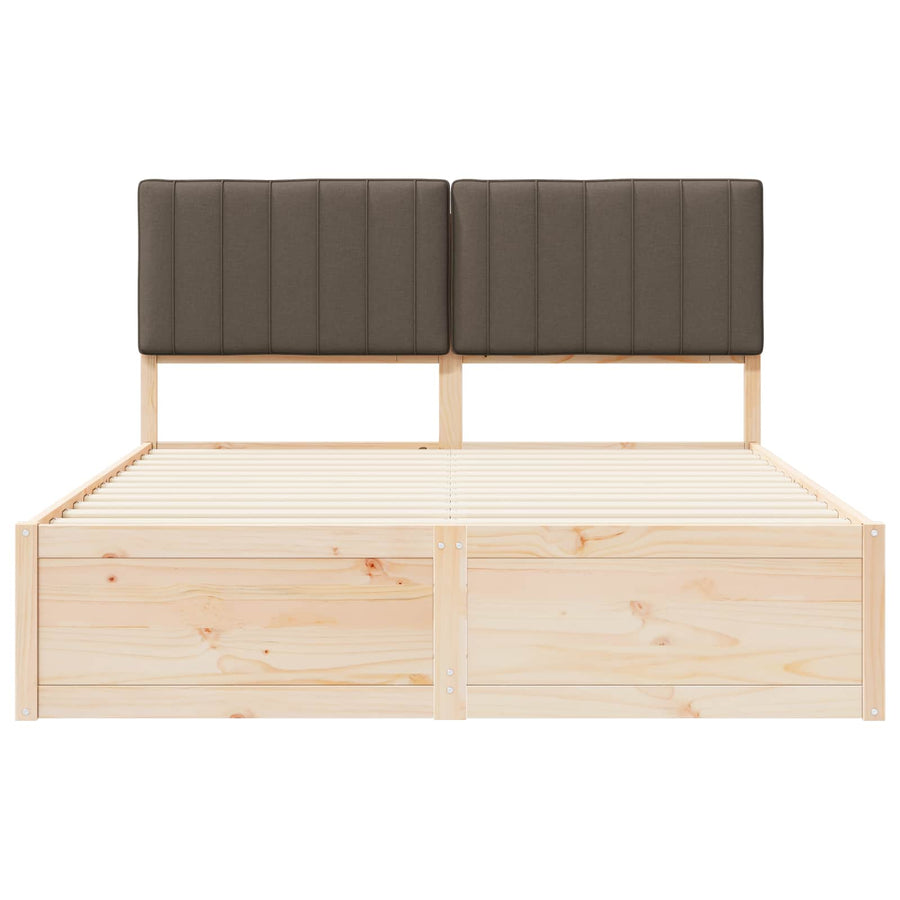 Bedframe met Gevoerd Hoofdgedeelte Taupe 150 x 200 cm