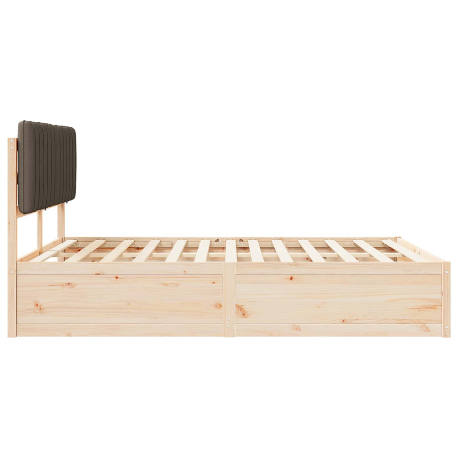 Bedframe met Gevoerd Hoofdgedeelte Taupe 150 x 200 cm