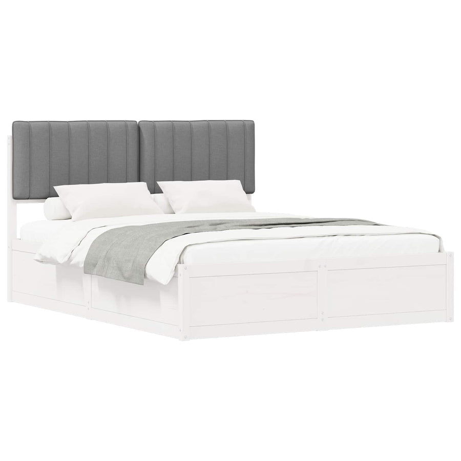 Bedframe met Gevoerd Hoofdgedeelte Lichtgrijs 150 x 200 cm