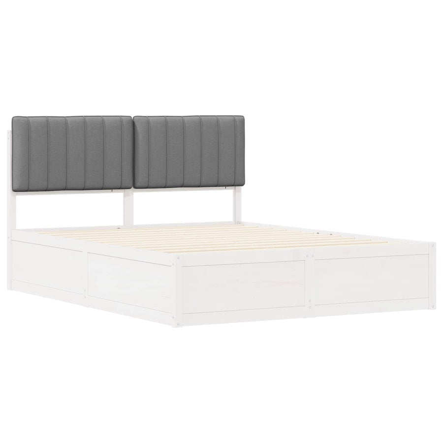 Bedframe met Gevoerd Hoofdgedeelte Lichtgrijs 150 x 200 cm
