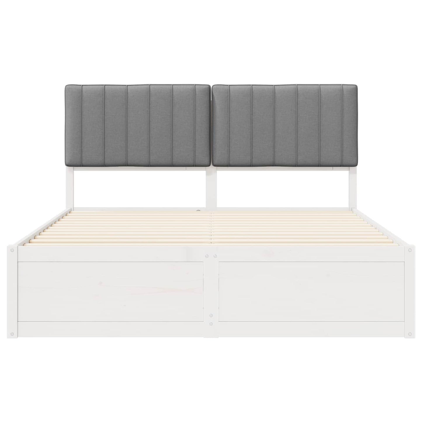 Bedframe met Gevoerd Hoofdgedeelte Lichtgrijs 150 x 200 cm