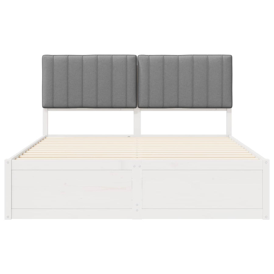 Bedframe met Gevoerd Hoofdgedeelte Lichtgrijs 150 x 200 cm