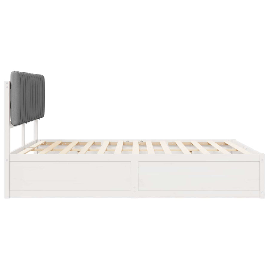 Bedframe met Gevoerd Hoofdgedeelte Lichtgrijs 150 x 200 cm