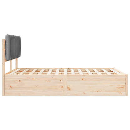 Bedframe met Gevoerd Hoofdgedeelte Lichtgrijs 140 x 200 cm