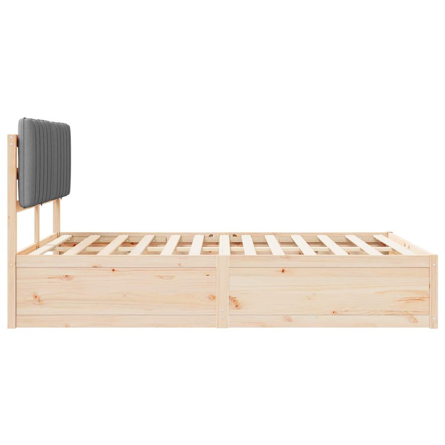 Bedframe met Gevoerd Hoofdgedeelte Lichtgrijs 140 x 200 cm