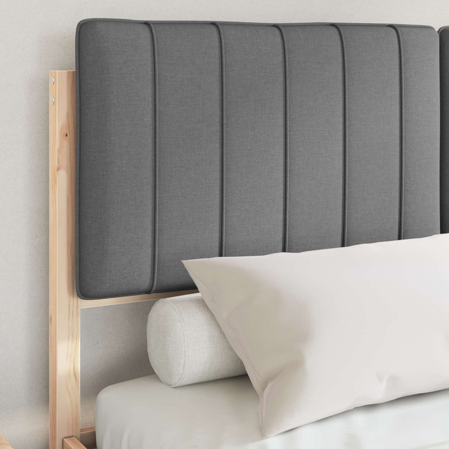 Bedframe met Gevoerd Hoofdgedeelte Donkergrijs 140 x 200 cm