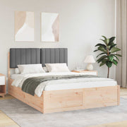 Bedframe 140x200 cm donkergrijs massief grenenhout