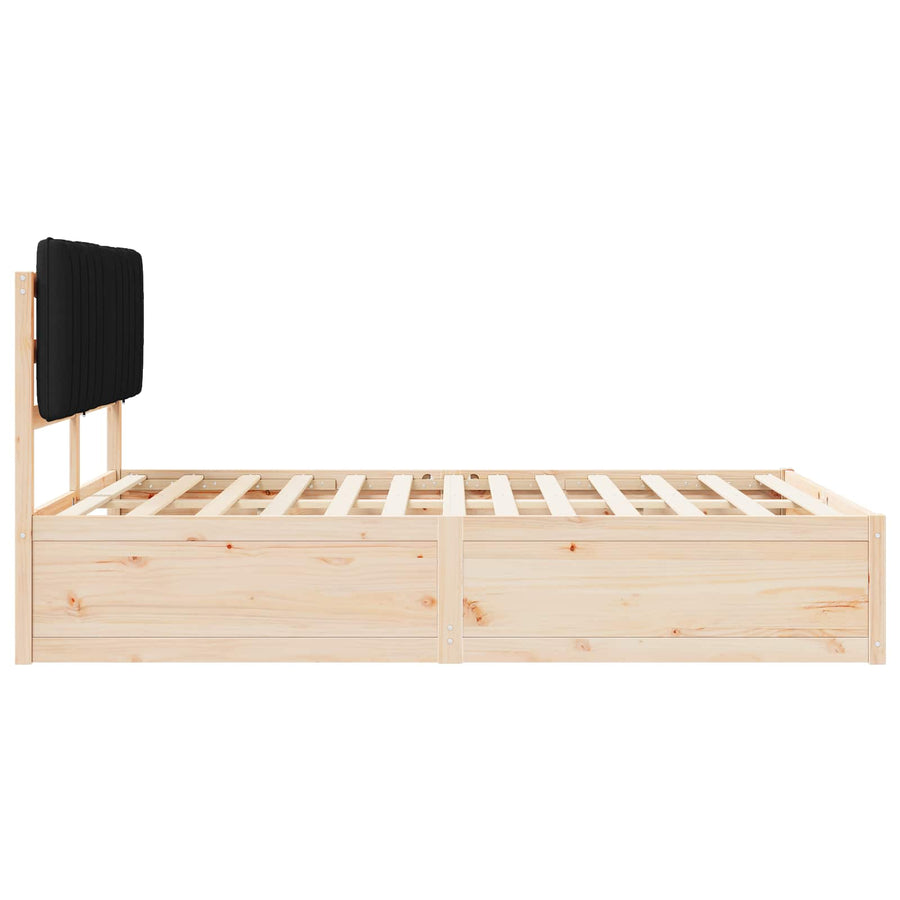 Bedframe met Gevoerd Hoofdgedeelte Zwart 140 x 200 cm