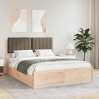 Upholstered Bed Frame Taupe 140 x 200 cm