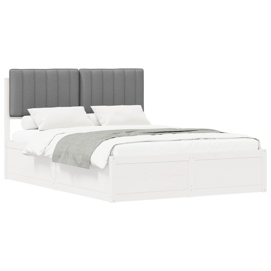 Bedframe met Gevoerd Hoofdgedeelte Lichtgrijs 140 x 200 cm
