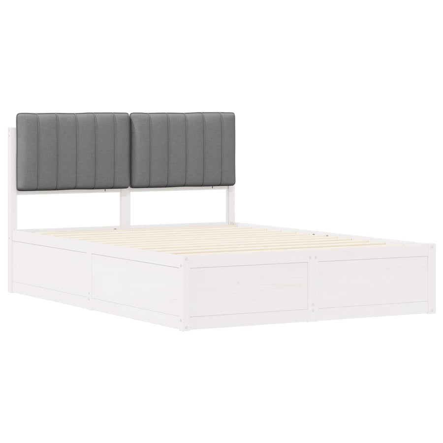 Bedframe met Gevoerd Hoofdgedeelte Lichtgrijs 140 x 200 cm