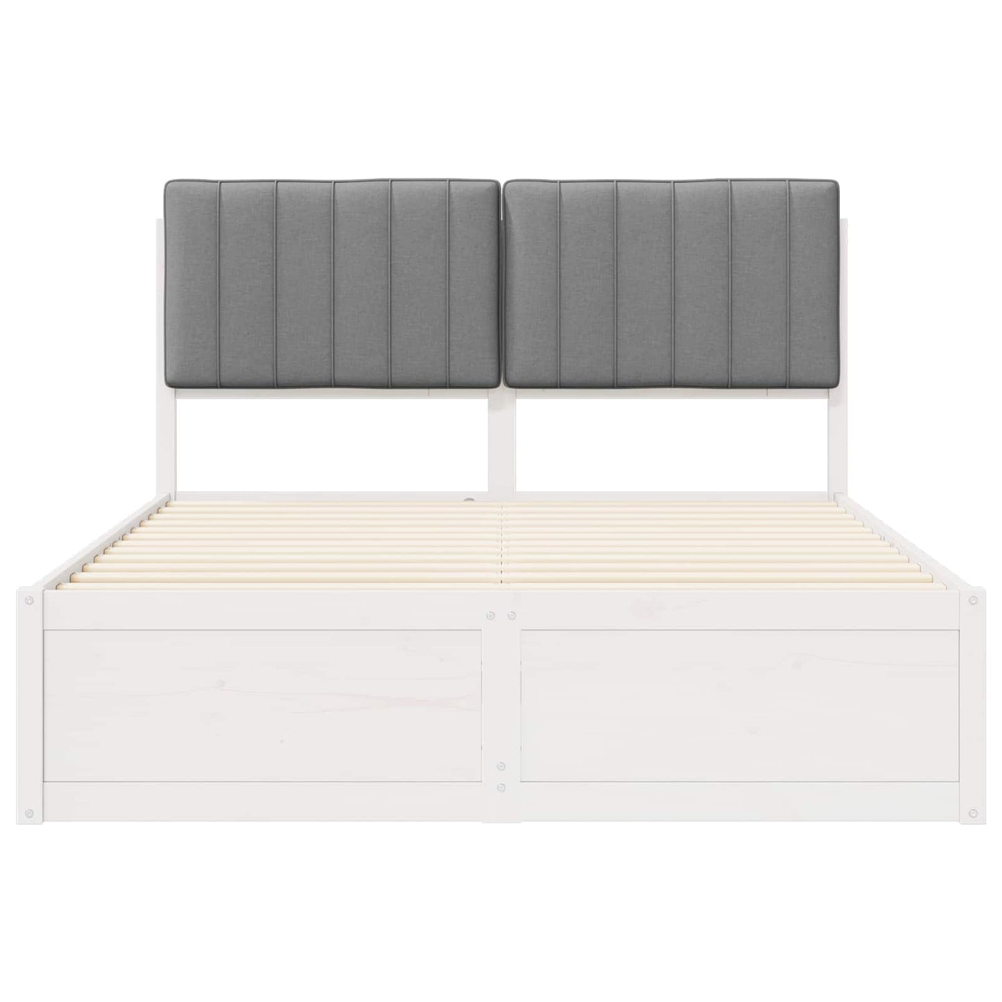 Bedframe met Gevoerd Hoofdgedeelte Lichtgrijs 140 x 200 cm
