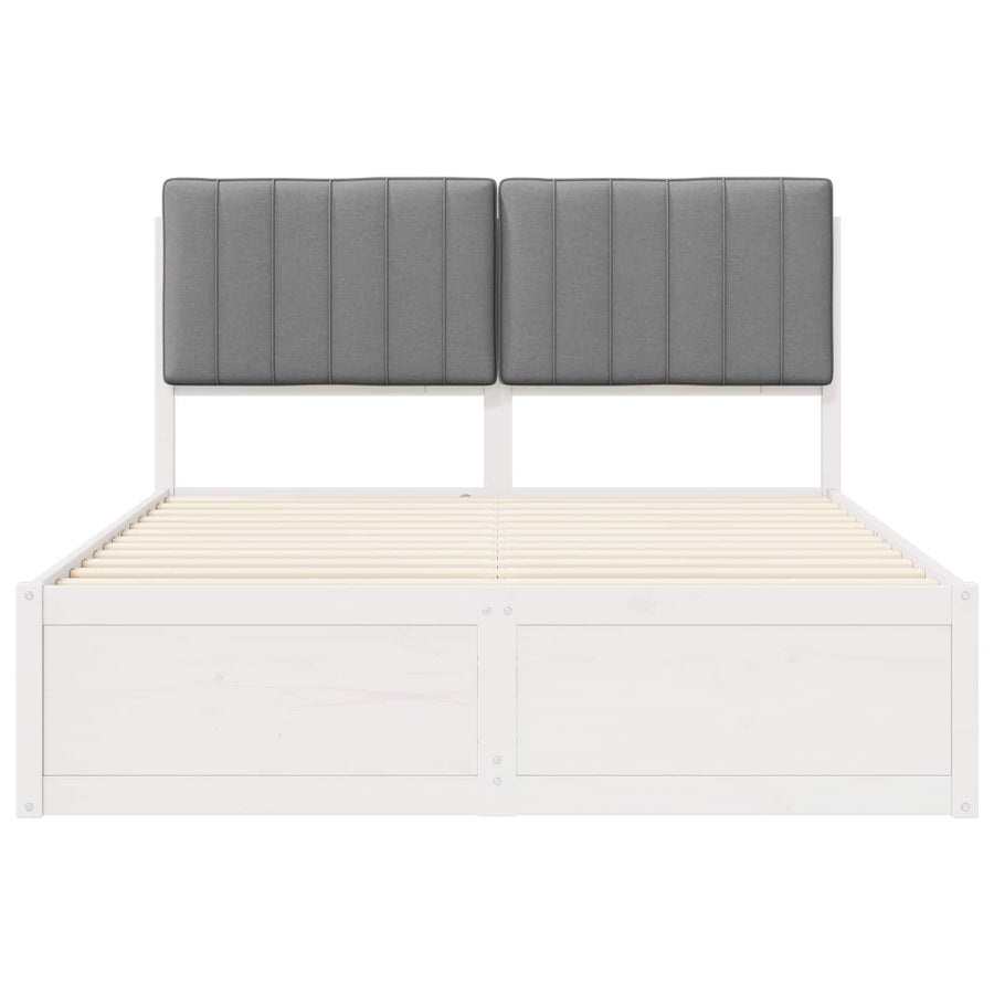 Bedframe met Gevoerd Hoofdgedeelte Lichtgrijs 140 x 200 cm