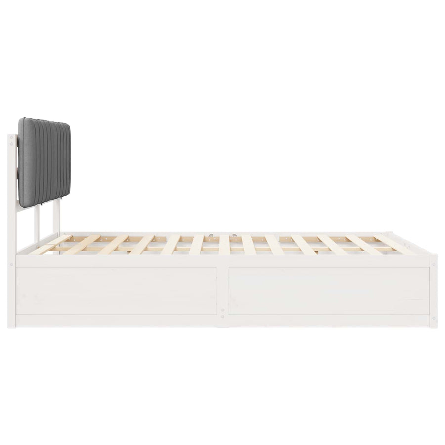 Bedframe met Gevoerd Hoofdgedeelte Lichtgrijs 140 x 200 cm