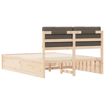 Bedframe met Gevoerd Hoofdgedeelte Taupe 140 x 190 cm