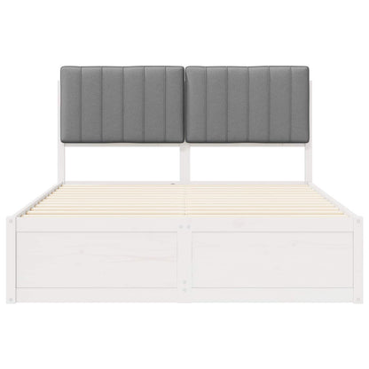Bedframe met Gevoerd Hoofdgedeelte Lichtgrijs 140 x 190 cm