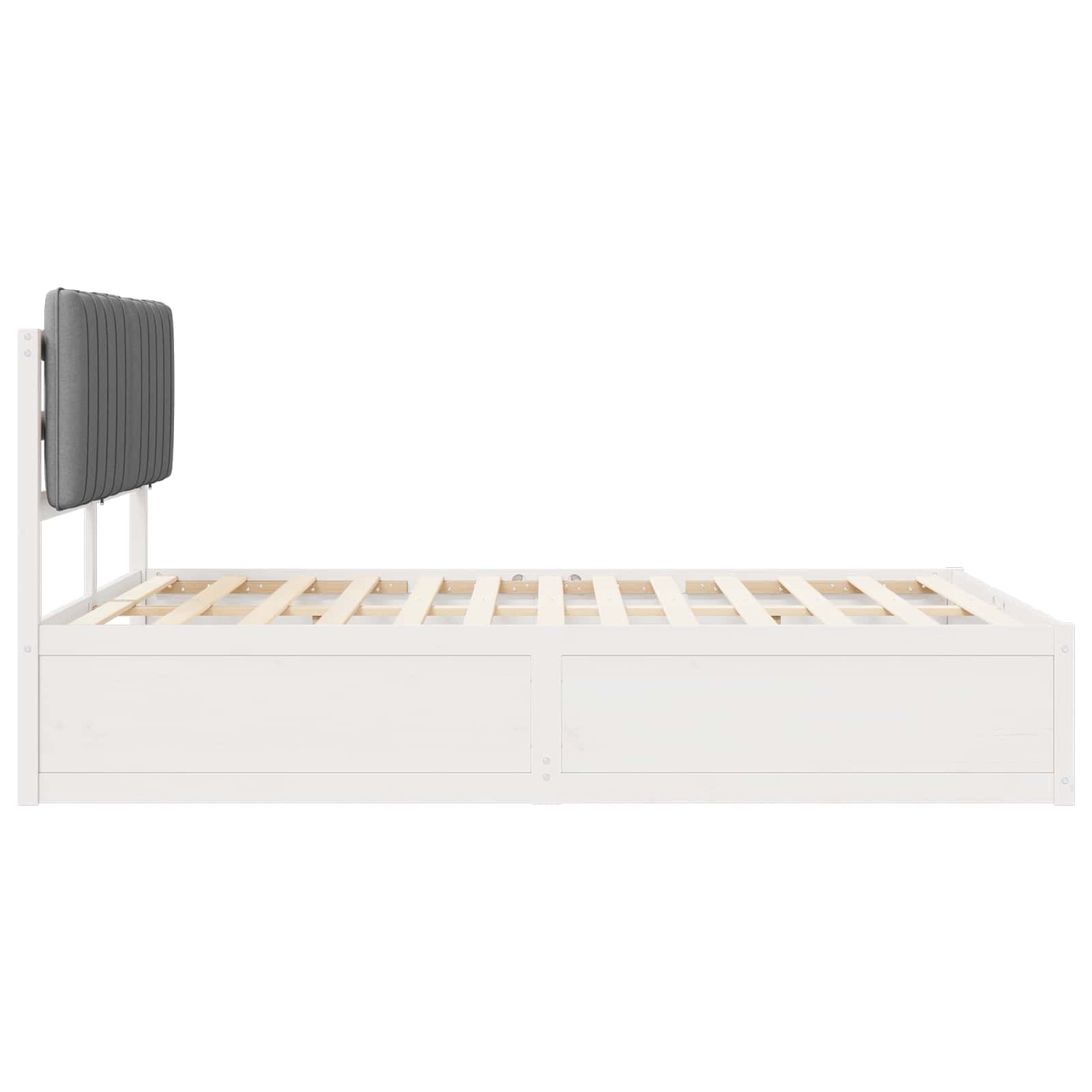 Bedframe met Gevoerd Hoofdgedeelte Lichtgrijs 140 x 190 cm
