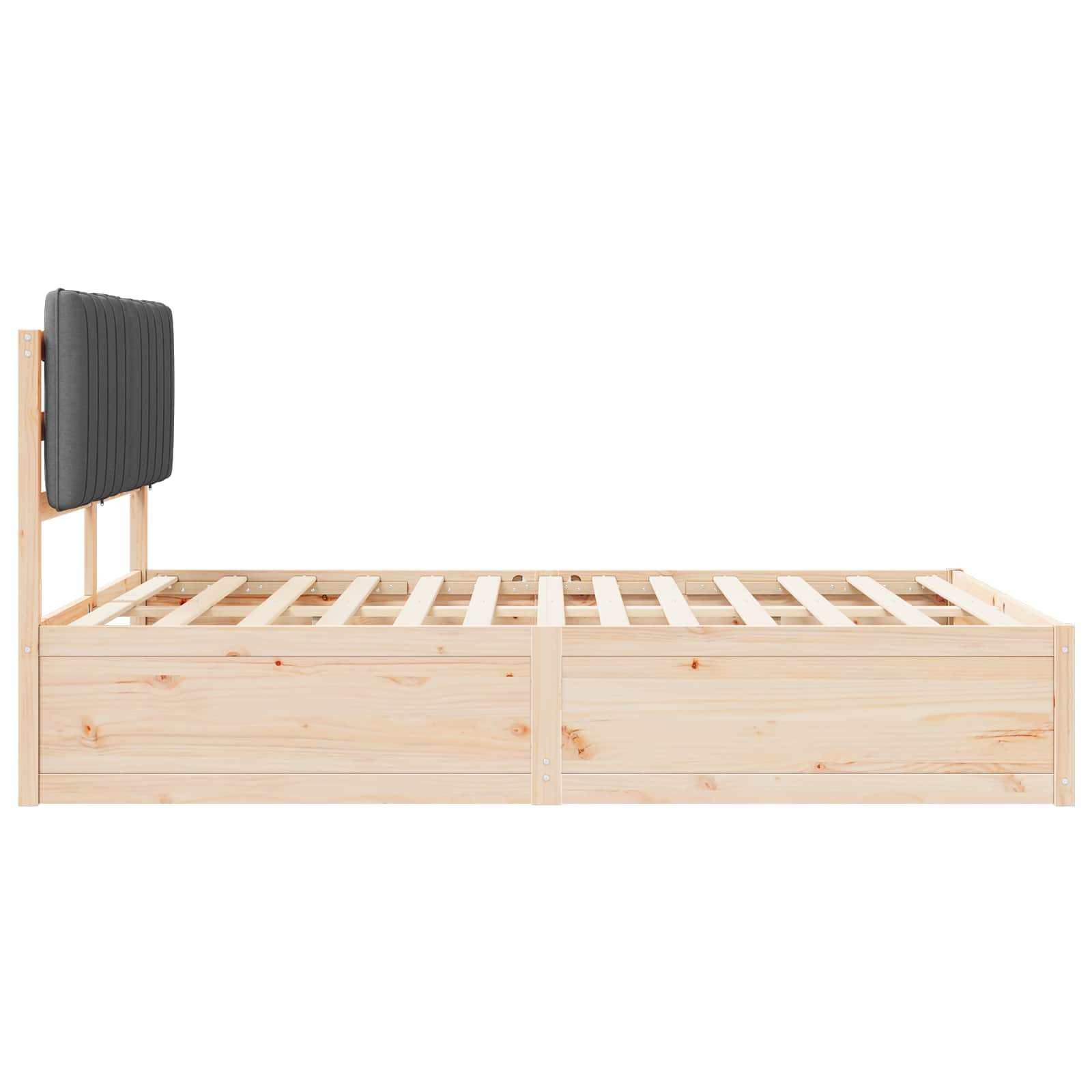 Bedframe met Gevoerd Hoofdgedeelte Donkergrijs 135 x 190 cm