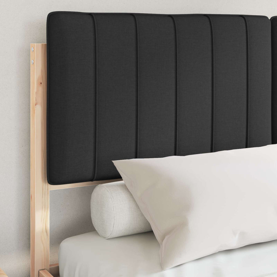 Bedframe met Gevoerd Hoofdgedeelte Zwart 135 x 190 cm