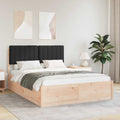 Bed Frame with Padded Headboard Black 135 x 190 cm