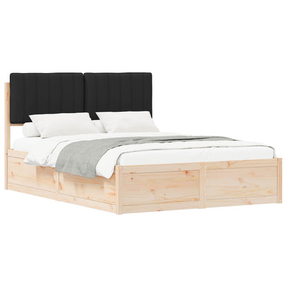 Bedframe met Gevoerd Hoofdgedeelte Zwart 135 x 190 cm