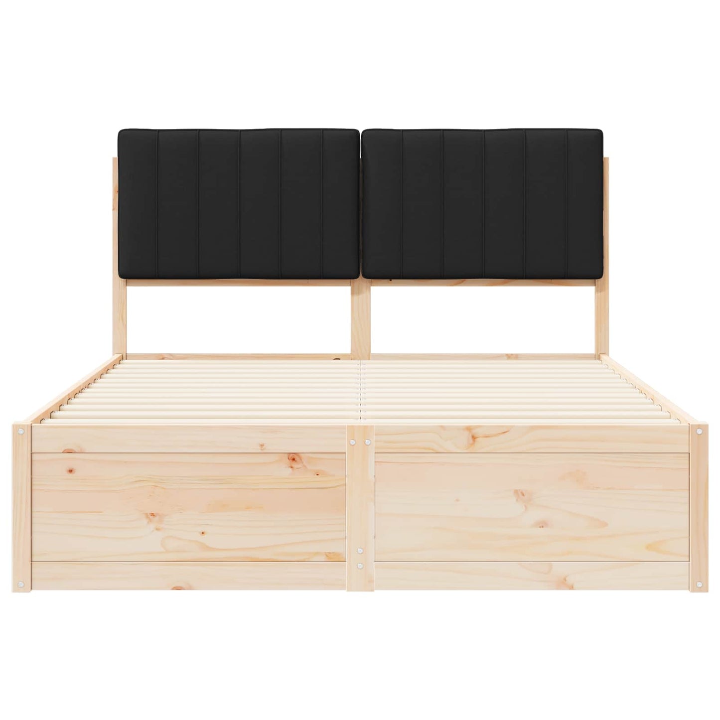 Bedframe met Gevoerd Hoofdgedeelte Zwart 135 x 190 cm