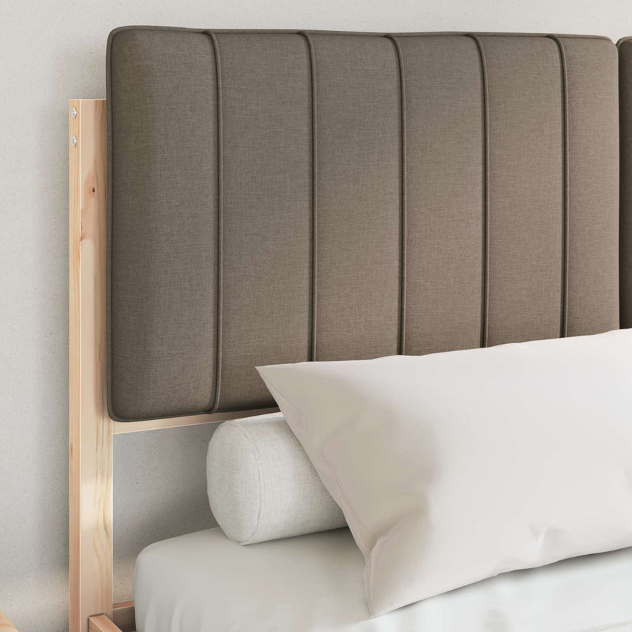 Bedframe met Gevoerd Hoofdgedeelte Taupe 135 x 190 cm