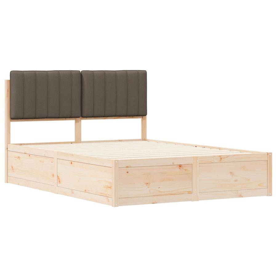 Bedframe met Gevoerd Hoofdgedeelte Taupe 135 x 190 cm